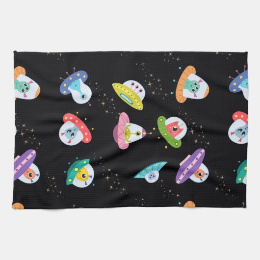 UFO SHIPS PATTERN GESCHIRRTUCH (Horizontal)