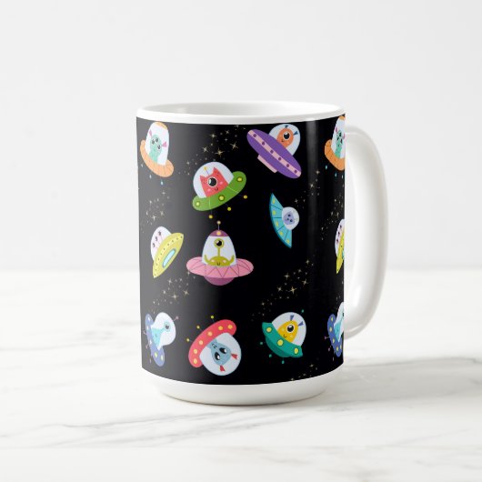UFO SHIPS PATTERN KAFFEETASSE (VorderseiteRechts)