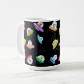 UFO SHIPS PATTERN KAFFEETASSE (Vorderseite Links)