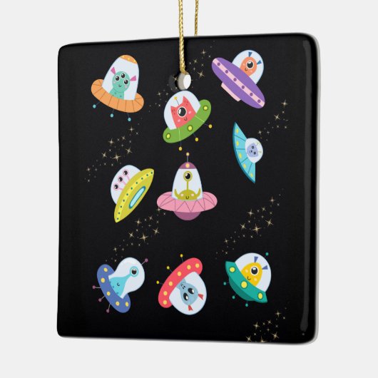 UFO SHIPS PATTERN KERAMIKORNAMENT (Links)