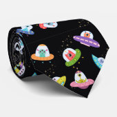 UFO SHIPS PATTERN KRAWATTE (Gerollt)