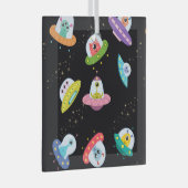 UFO SHIPS PATTERN ORNAMENT AUS GLAS (Vorderseite Rechts)