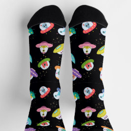 UFO SHIPS PATTERN SOCKEN