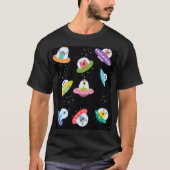 UFO SHIPS PATTERN T-Shirt (Vorderseite)