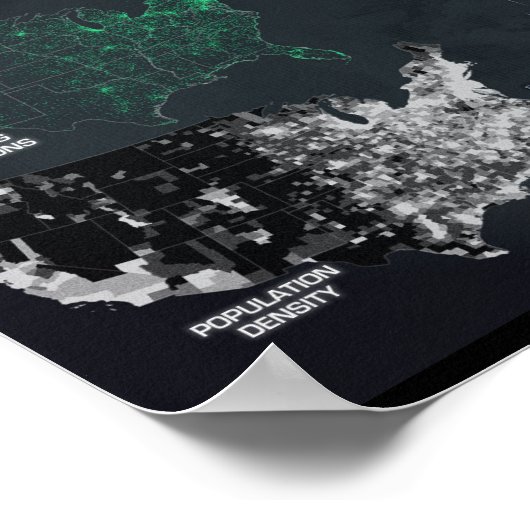 UFO Sightings Map 16" x 20" Poster (Matte) (Ecke)