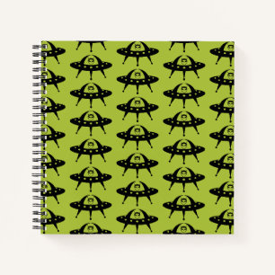UFO Space Alien Sci Fi Flying Saucer Notebook Notizblock