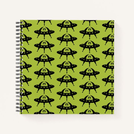 UFO Space Alien Sci Fi Flying Saucer Notebook Notizblock (Vorderseite)