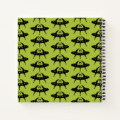 UFO Space Alien Sci Fi Flying Saucer Notebook Notizblock (Rückseite)