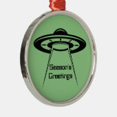UFO Space Alien Sci Fi Flying Saucer Ornament Aus Metall (Rechts)