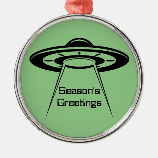 UFO Space Alien Sci Fi Flying Saucer Ornament Aus Metall (Vorne)