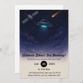 UFO Space Geburtstag Einladung (Vorne/Hinten)