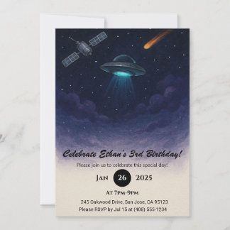 UFO Space Geburtstag Einladung