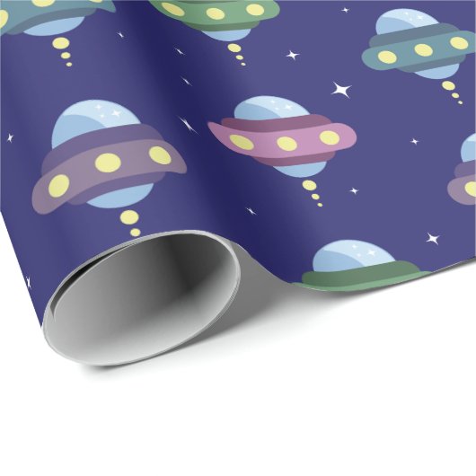 UFO Space Geburtstagsparty Geschenkpapier (Rolleneckpunkt)