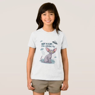 UFO-Sphynx-Katze sarkastische Cartoon-Kunst beurte Tri-Blend Shirt