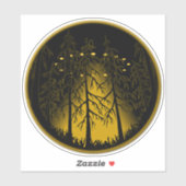 UFO Stickers Fun UFO mit Eule Decal Stickers Aufkleber (Blatt)