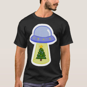 Ufo stiehlt einen Weihnachtsbaum T-Shirt