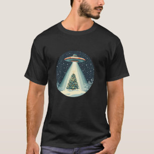 UFO strahlt Weihnachtsbaum-Kostüm für lustige Jung T-Shirt
