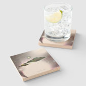 UFO Streaks von Untersetzer aus hellem Stein (Seitenansicht)