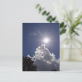 UFO Sunburst Fluffy White Clouds Postkarte (Stehend Vorderseite)