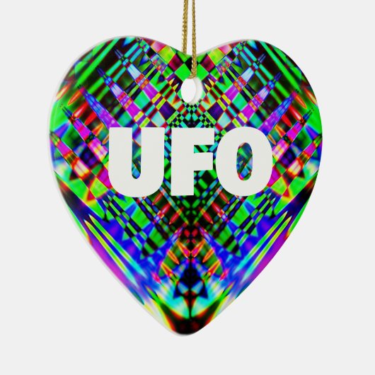 UFO (Text bearbeiten) Herz-geformt Ornament (Rechts)