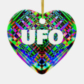 UFO (Text bearbeiten) Herz-geformt Ornament (Vorne)