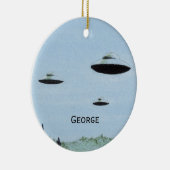UFO-Trio Keramik Ornament (Rechts)