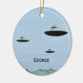 UFO-Trio Keramik Ornament (Links)