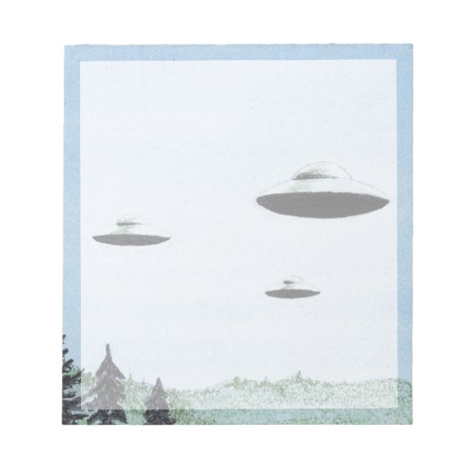 UFO-Trio Notizblock (Vorderseite)