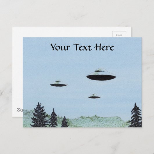 UFO Trio Postkarte (Vorne/Hinten)