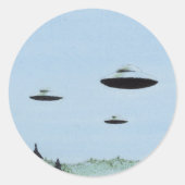 UFO Trio Runder Aufkleber (Vorderseite)
