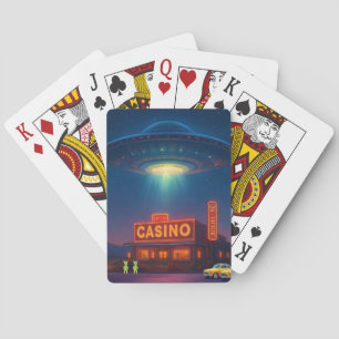 UFO über Casino Spielkarten