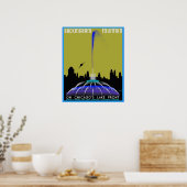 UFO über Chicago - Buckingham Fountain Poster (Küche)