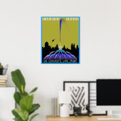 UFO über Chicago - Buckingham Fountain Poster (Heimbüro)