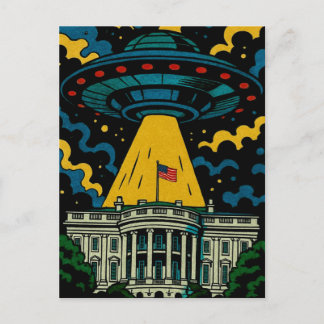UFO über dem Weißen Haus Postkarte