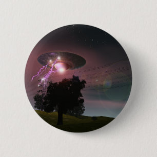 UFO über Knopf der Starkstromleitungs-2 Button