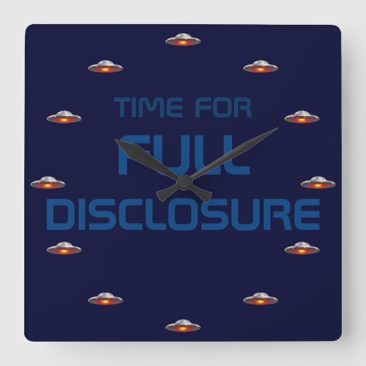 UFO-Uhr Quadratische Wanduhr (Vorderseite)