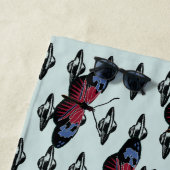 Ufo und Schmetterlinge Strandtuch (Beispiel)