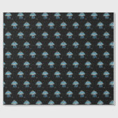 UFO und Twinkling Stars zum Geburtstag Geschenkpapier (Flach)