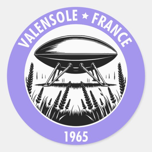 UFO Valensole 1965 Runder Aufkleber (Vorderseite)