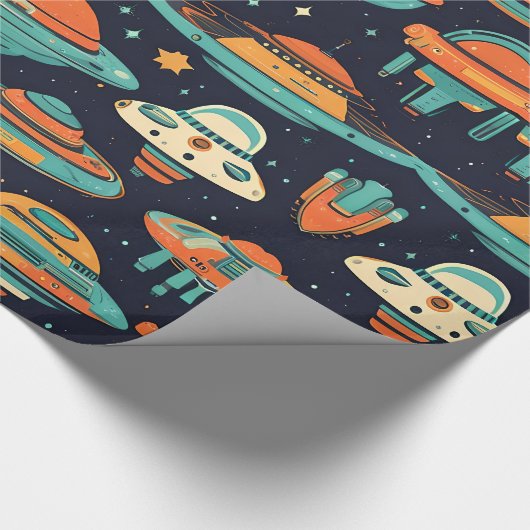 UFO Vintage Kunst Geschenkpapier (Ecke)