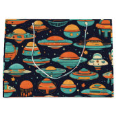 UFO Vintage-Kunst Große Geschenktüte (Vorderseite)