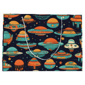 UFO Vintage-Kunst Große Geschenktüte (Rückseite)