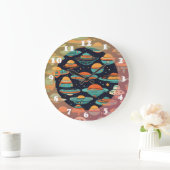 UFO Vintage Kunst Große Wanduhr (Zuhause)