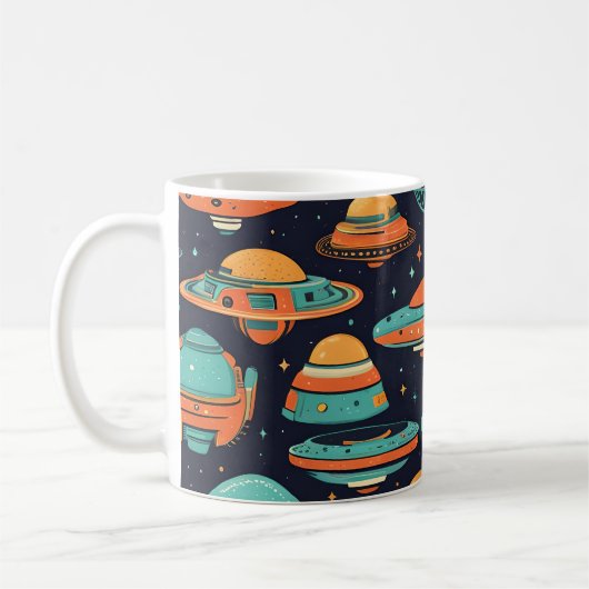 UFO Vintage Kunst Kaffeetasse (Links)