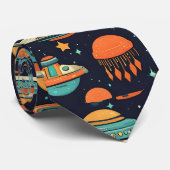 UFO Vintage Kunst Krawatte (Gerollt)