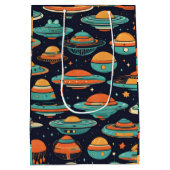 UFO Vintage-Kunst Mittlere Geschenktüte (Rückseite)