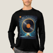 UFO-Vinyl-Plattendesign Tri-Blend Shirt (Vorderseite)