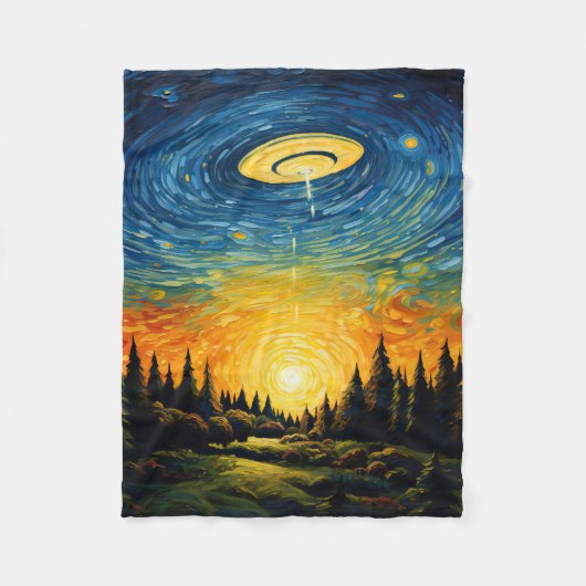 UFO von Van Gogh Fleecedecke (Vorderseite)