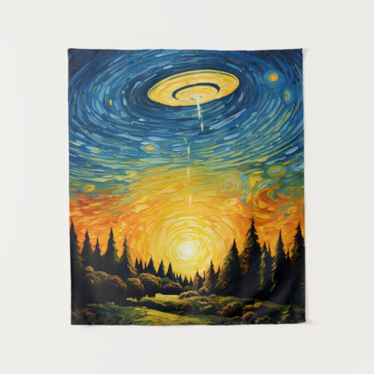 UFO von Van Gogh Wandteppich (Vorderseite)