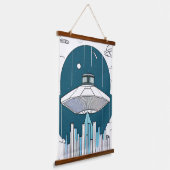 Ufo Wall Tapestry Wandteppich Mit Holzrahmen (Gewinkelt)